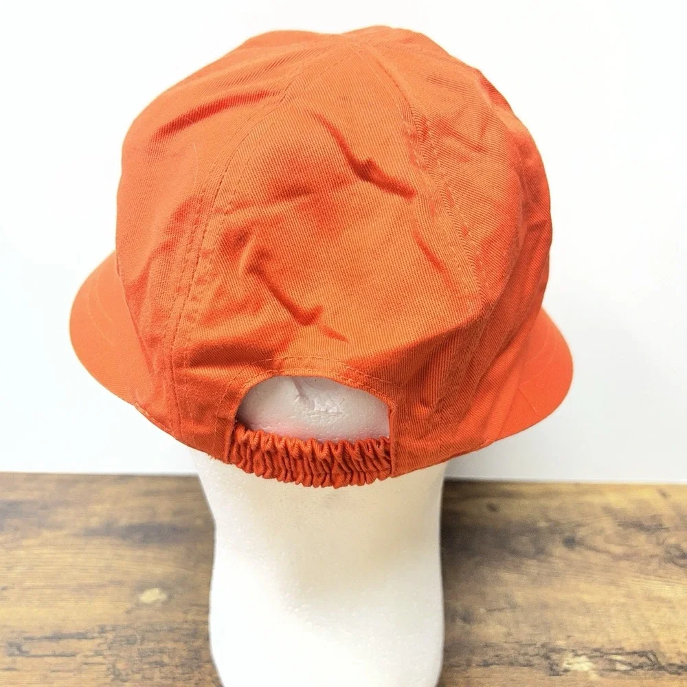 Bright Orange‎ Wide Brim Sun Hat Flowers Lined Retro Summer Beach Boating